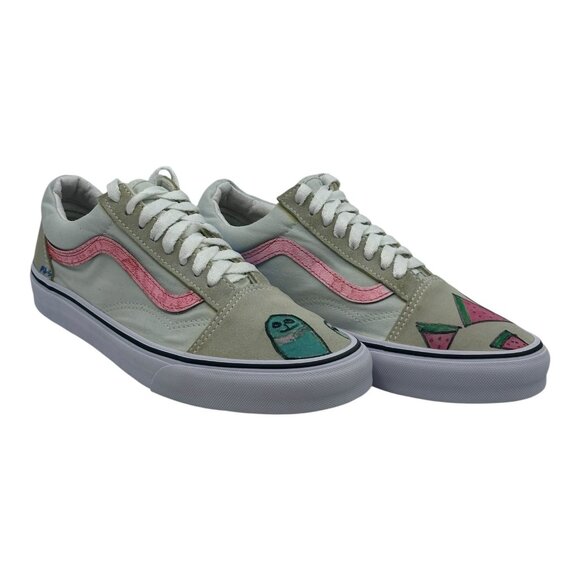 Custom Hand Painted Vans Old Skool Watermelon Sneakers US Men's 7.5 Women's 9 - Picture 2 of 16